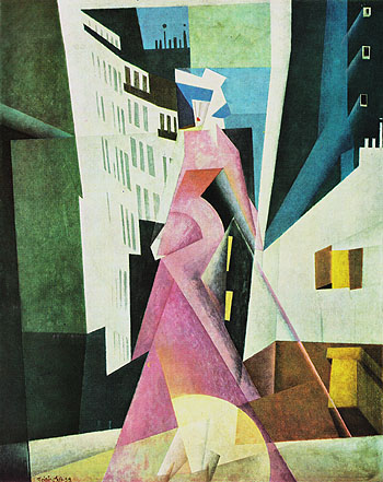 Lady in Mauve 1922 - Lyonel Feininger reproduction oil painting