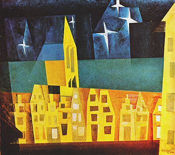 Stars above the Town 1932 - Lyonel Feininger reproduction oil painting