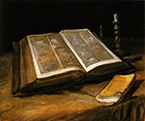 Still Life with Open Bible 1885 - Vincent van Gogh reproduction oil painting