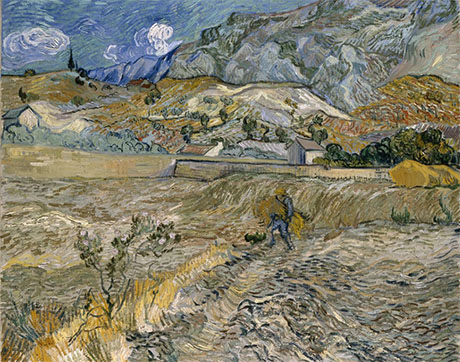Enclosed Wheat Field with Peasant 1889 - Vincent van Gogh reproduction oil painting