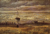 Scheveningen Beach in Stormy Weather August 1882 - Vincent van Gogh reproduction oil painting