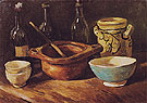 Still Life with Earthenware and Bottles 1885 - Vincent van Gogh reproduction oil painting