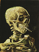 Skull of a Skeleton with Burning Cigarette winter c1885 - Vincent van Gogh reproduction oil painting