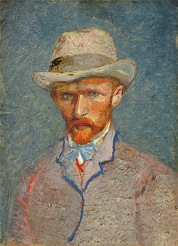 Self Portrait with Felt Hat 1887 - Vincent van Gogh reproduction oil painting