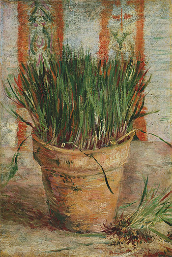 Flowerpot with Chives 1887 - Vincent van Gogh reproduction oil painting