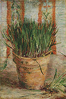 Flowerpot with Chives 1887 - Vincent van Gogh reproduction oil painting