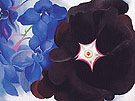 Black HollyHock Blue LarkSpur 1930 - Georgia O'Keeffe reproduction oil painting