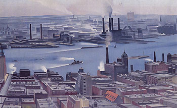 East River From Both Story Of Shelton Hotel 1928 - Georgia O'Keeffe reproduction oil painting