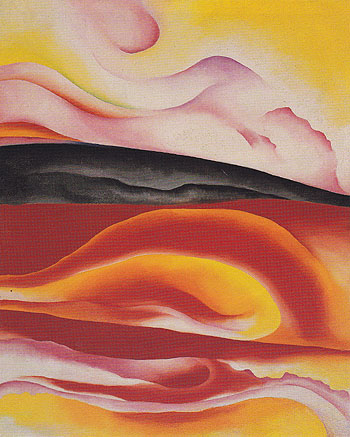 Red Yellow And Black Streak Red To Black 1924 - Georgia O'Keeffe reproduction oil painting