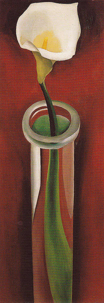 Calla Lilies In Tall Glass No 2 - Georgia O'Keeffe reproduction oil painting