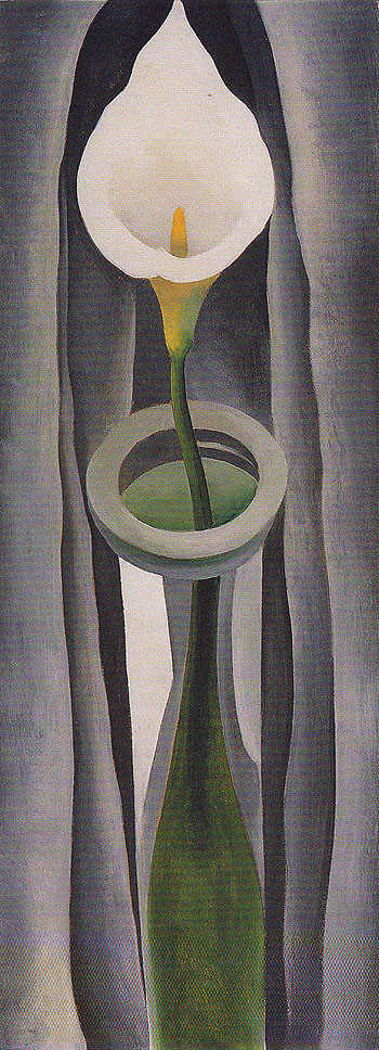 Calla Lilies Tall Glass No 1 1923 - Georgia O'Keeffe reproduction oil painting