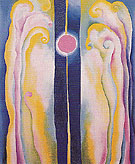 Pink Moon And Blue Lines 1923 - Georgia O'Keeffe reproduction oil painting
