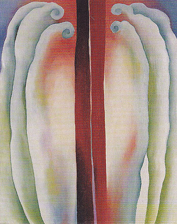 Red Lines Blue And Red Lines 1923 - Georgia O'Keeffe reproduction oil painting