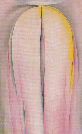 Grey Line With Lavender And Yellow 1923 - Georgia O'Keeffe reproduction oil painting