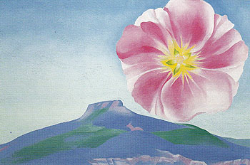 Hollyhock Pink With The Pedernal New Mexico 1937 - Georgia O'Keeffe reproduction oil painting