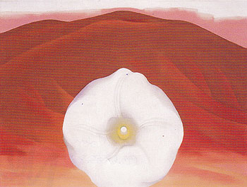 Red Hills And White Flower 1937 - Georgia O'Keeffe reproduction oil painting