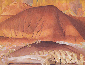 Red Hills And Bones 1941 - Georgia O'Keeffe reproduction oil painting