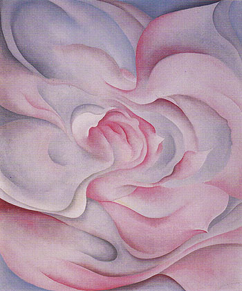 White Rose Abstraction With Pink 1927 - Georgia O'Keeffe reproduction oil painting