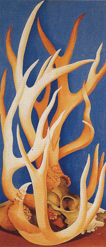 Deer Horns 1938 - Georgia O'Keeffe reproduction oil painting