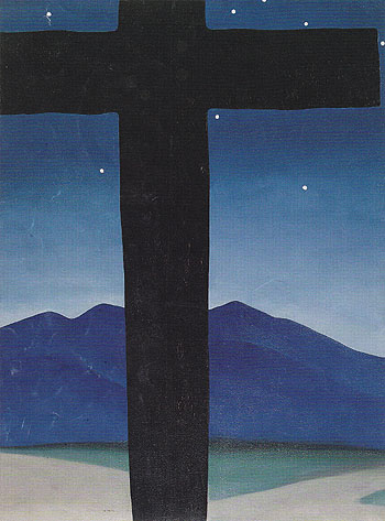 Black Cross With Stars And Blue 1929 - Georgia O'Keeffe reproduction oil painting