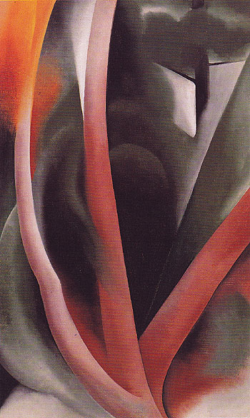 Birch And Pine Trees Pink 1925 - Georgia O'Keeffe reproduction oil painting