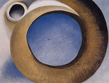 Goats Horns With Blue 1945 - Georgia O'Keeffe reproduction oil painting