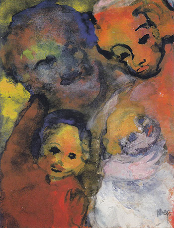 Family with Two Children - Emile Nolde reproduction oil painting