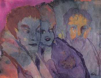 Couple and Bearded Older Man - Emile Nolde reproduction oil painting