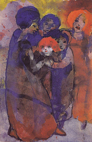 Group with Children - Emile Nolde reproduction oil painting