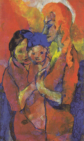Mother with Two Children - Emile Nolde reproduction oil painting