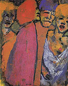 Encounter Four Figures - Emile Nolde reproduction oil painting