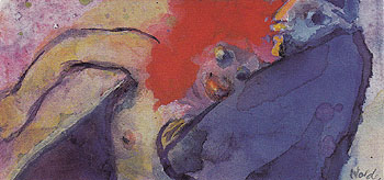 Old Man and Nude Girl - Emile Nolde reproduction oil painting