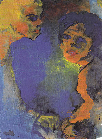 Two Women against a Blue Sky - Emile Nolde reproduction oil painting