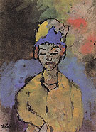 Woman in a Blue Hat - Emile Nolde reproduction oil painting