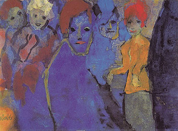 Men and Women Blue and Red - Emile Nolde reproduction oil painting