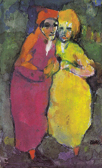 Couple Red and Yellow - Emile Nolde reproduction oil painting