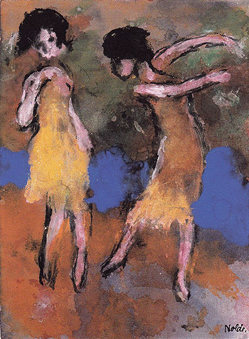 Two Dancing Girls - Emile Nolde reproduction oil painting