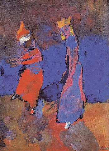King and Dancing Woman - Emile Nolde reproduction oil painting