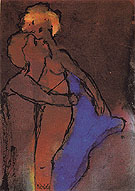 Reddish brown Couple Embracing - Emile Nolde