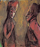 Strange Couple Brown Ground - Emile Nolde