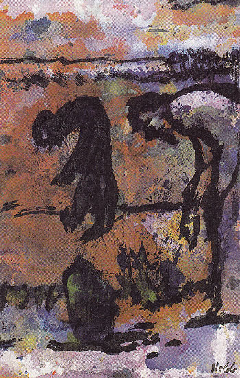Figures Bending Over - Emile Nolde reproduction oil painting