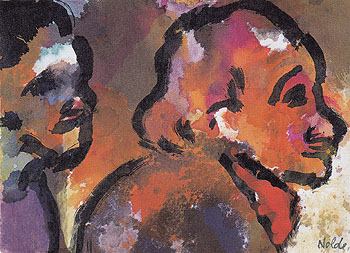 Two Heads in Profile - Emile Nolde reproduction oil painting