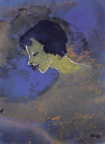 Young Woman in Profile - Emile Nolde reproduction oil painting