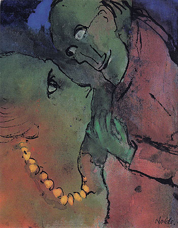 Frog Green Couple - Emile Nolde reproduction oil painting