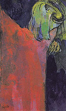 Green Head above Red Cloak - Emile Nolde