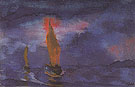 Blue Sea Two Brown Sails - Emile Nolde