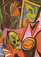 Composition with a Skull 1908 - Pablo Picasso reproduction oil painting