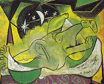 Reclining Female Nude with Starry Sky 1936 - Pablo Picasso reproduction oil painting
