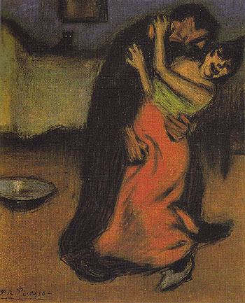 The Brutal Embrace 1900 - Pablo Picasso reproduction oil painting
