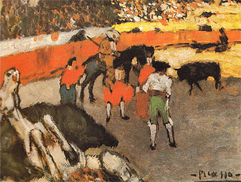 Bullfighting Scene Corrida 1901 - Pablo Picasso reproduction oil painting